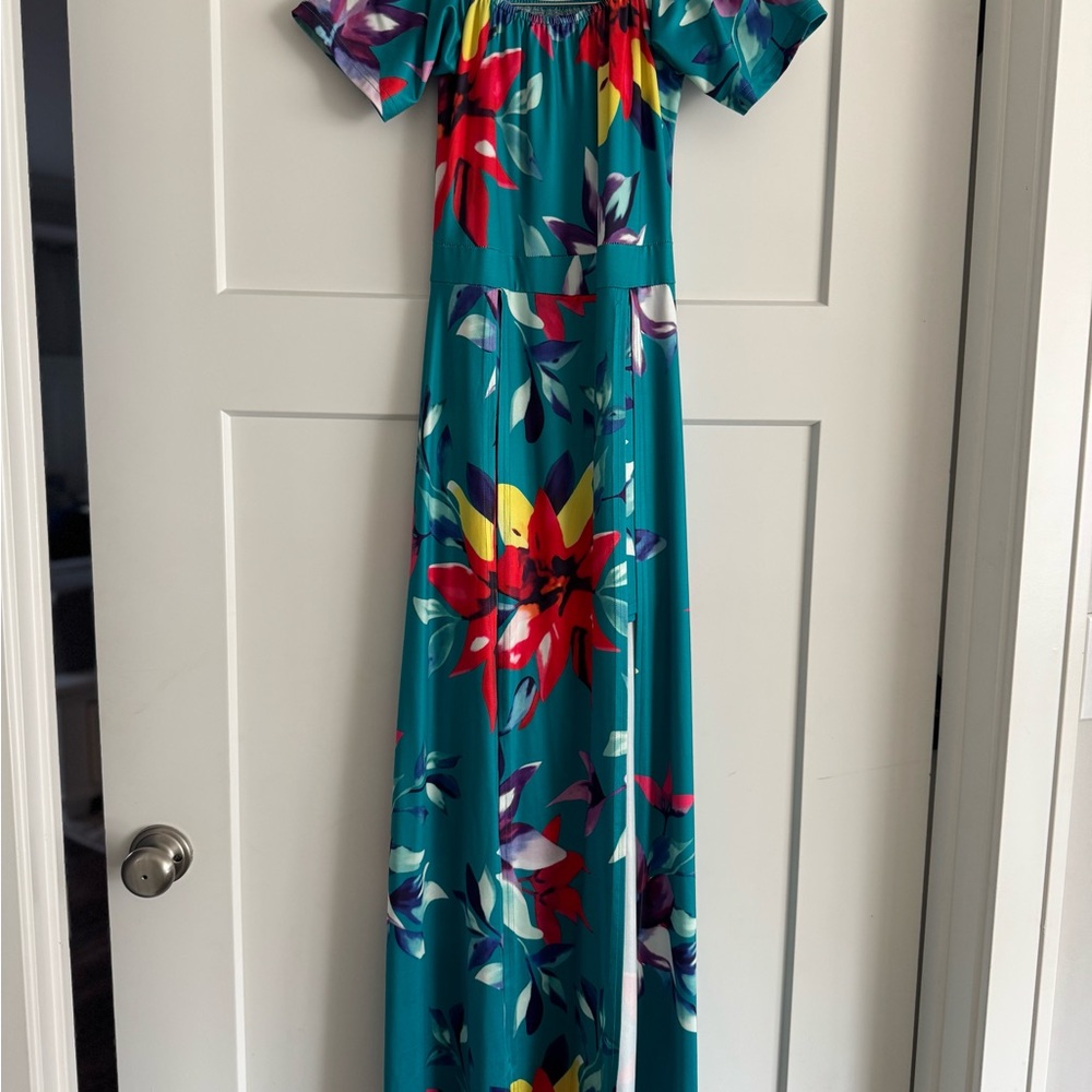 Floral Maxi Dress in Teal